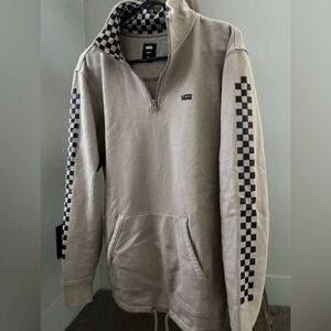 Vans Cream and Black half zip pullover sweatshirt
